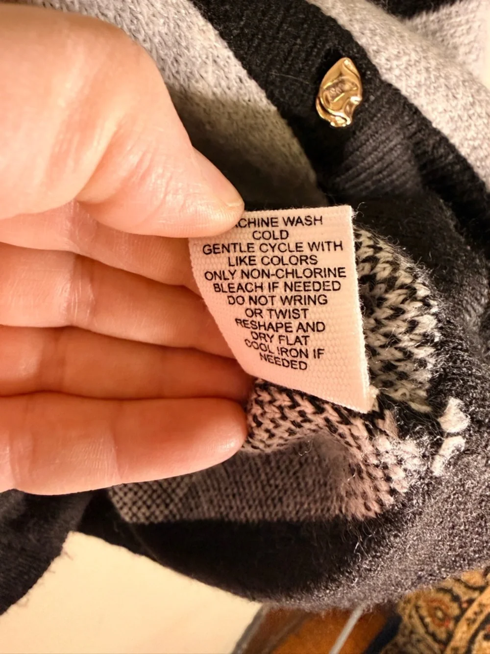 Song of Style Black & Gray Argyle Button Cardigan - Picture 6 of 9